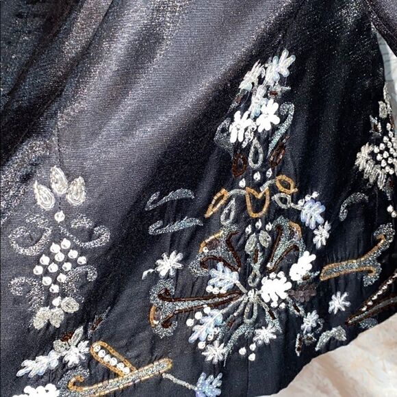 Chico’s sparkle beaded black subtle shimmer jacket - Picture 6 of 10